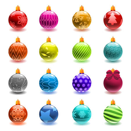 christmas ball set のイラスト素材