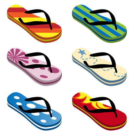 beach sandals set のイラスト素材