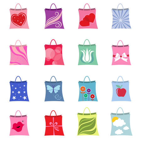 shopping bag set のイラスト素材