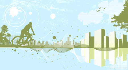 abstract city background のイラスト素材