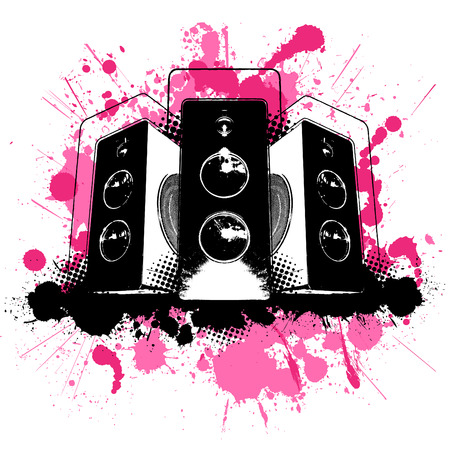 grunge speaker vector のイラスト素材