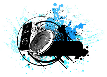 grunge speaker vector のイラスト素材