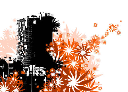 abstract city illustration のイラスト素材