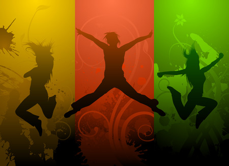 jumping people のイラスト素材