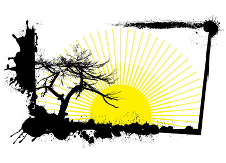 grunge nature frame のイラスト素材