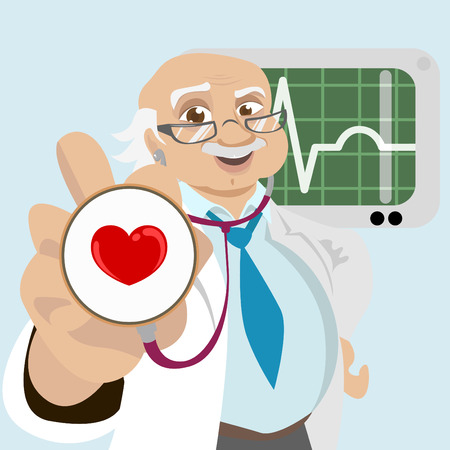 doctor with health symbol のイラスト素材
