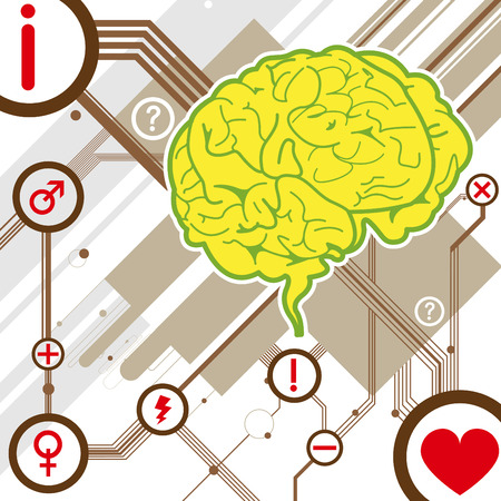 abstract brain illustration background のイラスト素材