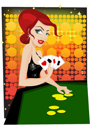 casino girl のイラスト素材