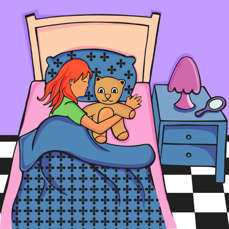 sleeping girl のイラスト素材