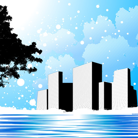 winter city のイラスト素材