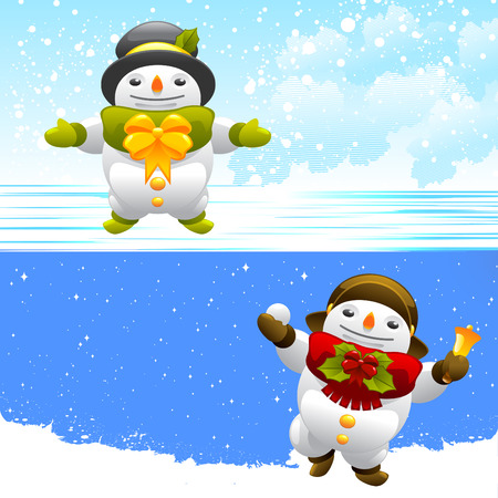 snowman characters のイラスト素材