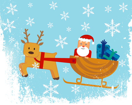 santa claus sleigh のイラスト素材