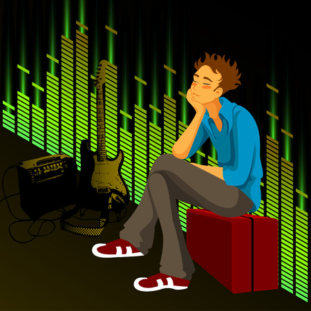 guitar man のイラスト素材