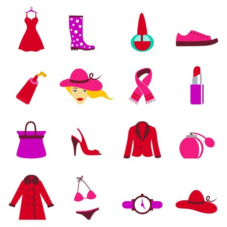 fashion woman icons のイラスト素材