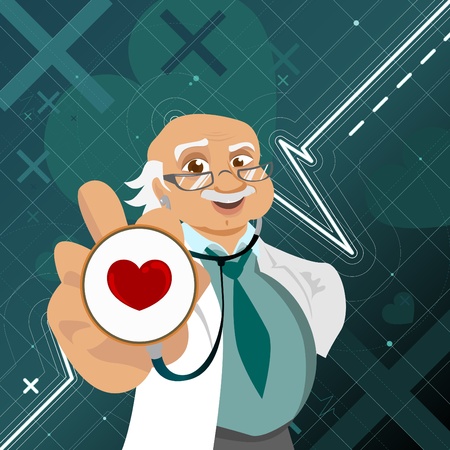 doctor with health symbol のイラスト素材