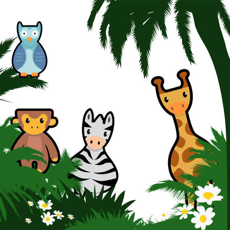cartoon wildlife のイラスト素材