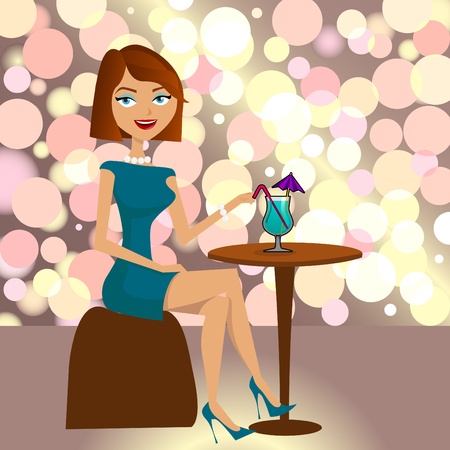 girl drinking のイラスト素材