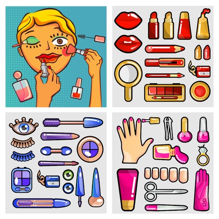 cosmetic set のイラスト素材