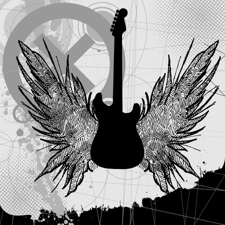Rock guitarのイラスト素材