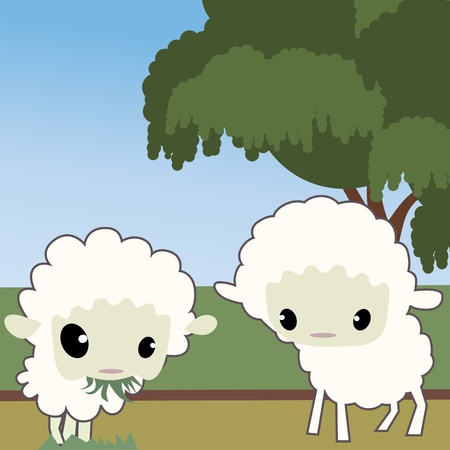 cute sheep のイラスト素材