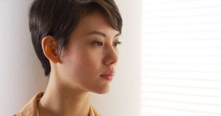 Beautiful Asian woman wearing vintage clothesの写真素材