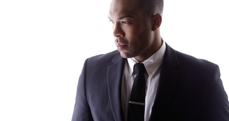 Handsome black man wearing suitの写真素材