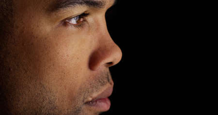 Side view of African man's faceの写真素材