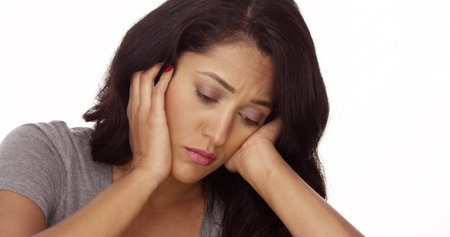 Sad Mexican womanの写真素材