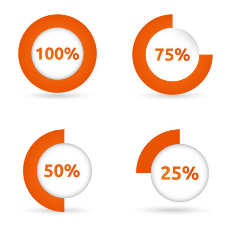 Circle loading bar | color orange | template | business icon with shadowのイラスト素材