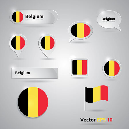 Belgium icon set of flags | black red yellow template | Belgiumのイラスト素材