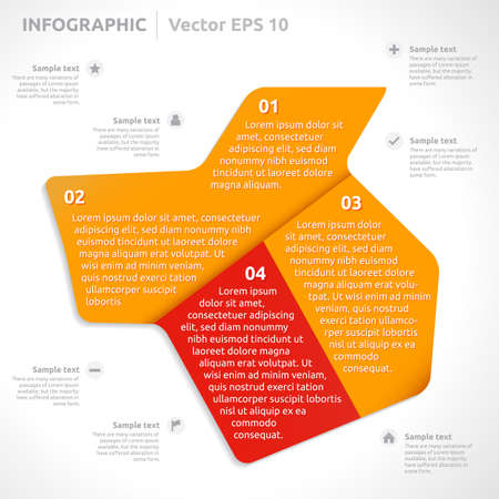 Infographic template | color - orange and red のイラスト素材