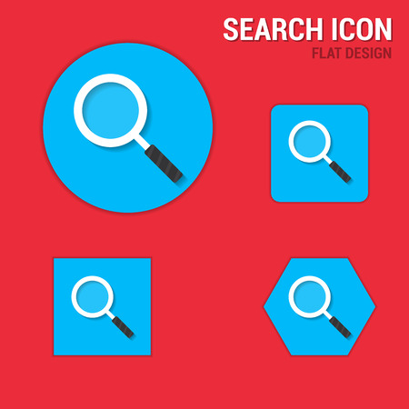Search icon flat design red and blue colorのイラスト素材