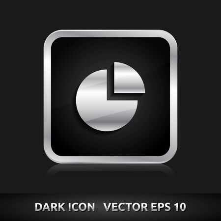 Graph statistics icon | color dark black silver metal grey white のイラスト素材
