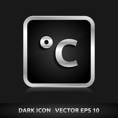 Temperature celsius icon | color dark black silver metal grey whiteのイラスト素材