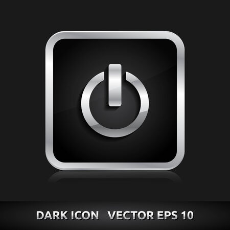Power icon | color dark black silver metal grey white のイラスト素材