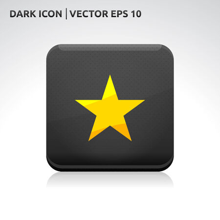 Star favorite icon | color dark black gold yellow | icon set | abstract vector symbol | template design | shadows shiny | business button | abstract 3dのイラスト素材