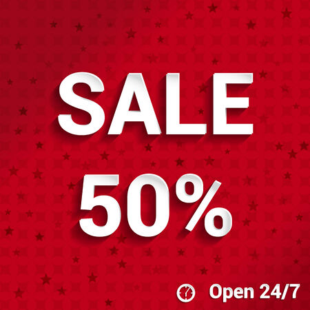 Sale 50% template paper | sales abstract design | low prices | shopping iconのイラスト素材