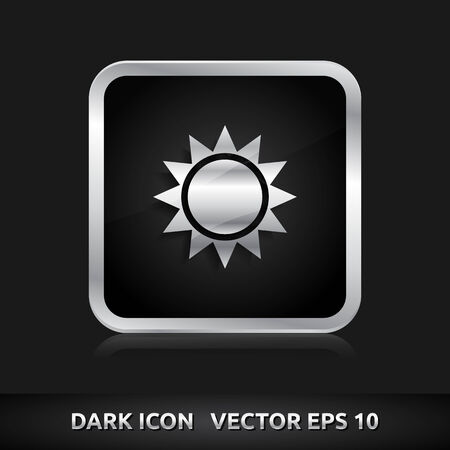 Sun icon | color dark black silver metal grey whiteのイラスト素材