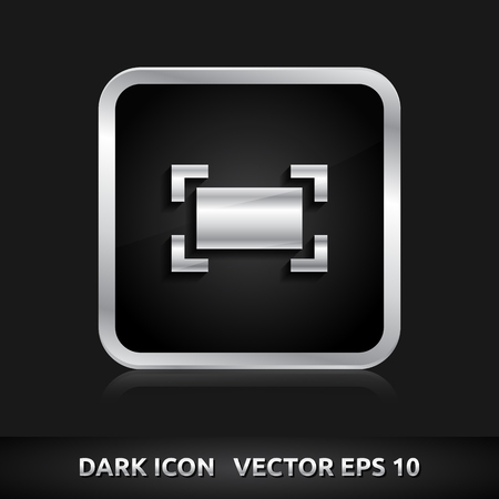 Zoom maximize icon | color dark black silver metal grey white のイラスト素材