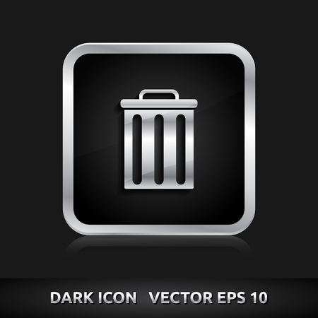 Trash delete remove icon | color dark black silver metal grey white のイラスト素材