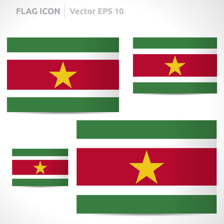Suriname flag template symbol design のイラスト素材