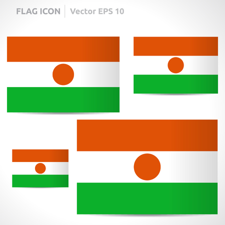 Niger flag template | vector symbol design | color orange white and green | icon setのイラスト素材