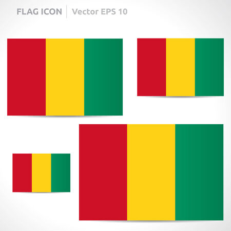 Guinea flag template symbol design | color yellow red and green | icon setのイラスト素材