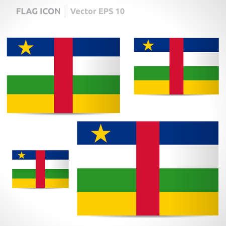 Central African Republic flag template symbol design のイラスト素材