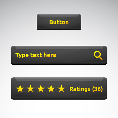Button search bar rating box with stars のイラスト素材
