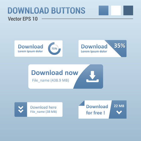 Download buttons - website elements - web design UIのイラスト素材
