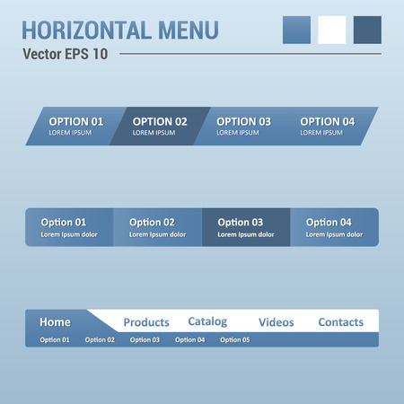 Horizontal menu - website elements - web design UIのイラスト素材