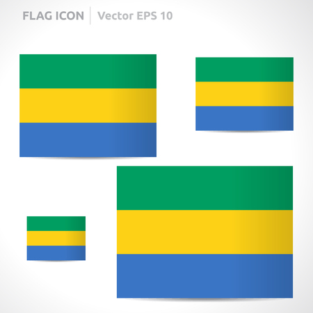 Gabon flag template symbol design のイラスト素材