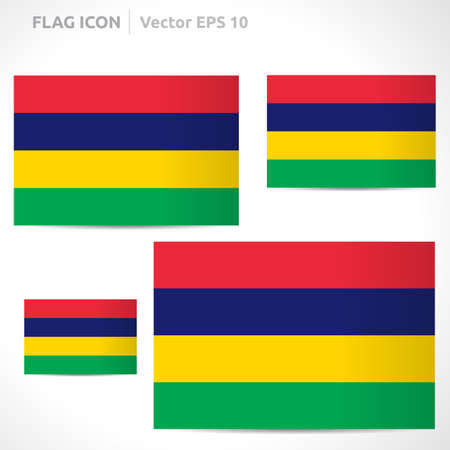 Mauritius flag template symbol design のイラスト素材