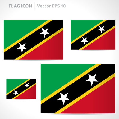 Saint Kitts and Nevis flag template symbol designのイラスト素材